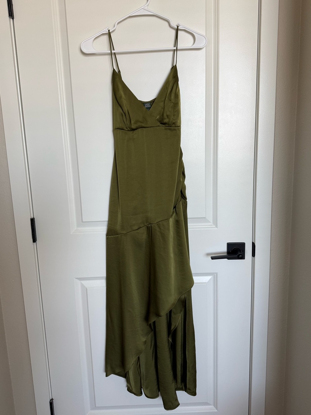 Wild Fable Satin Dress - Olive Green